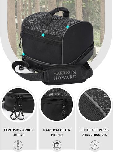 Harrison Howard Premium Helmet Storage Case Sturdy 600D Fabric Equestrian Helmet Bag Travel Gear for Horse Riders Black in Saudi Arabia