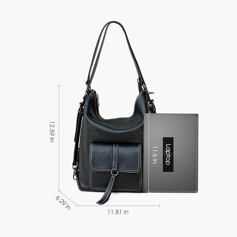 Genuine Leather Backpack Purse for Women Large Capacity, Anti-Theft Travel Backpack Leather Convertible Shoulder Bag with 2 Adjustable Straps in Kuwait