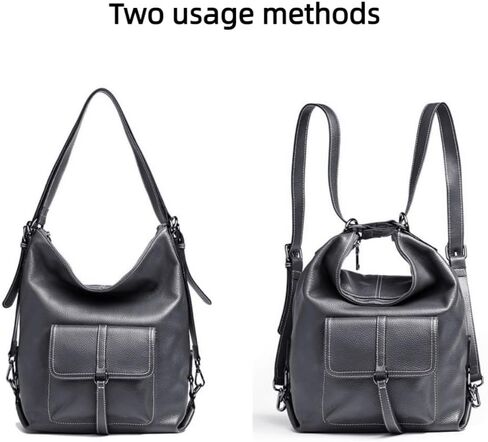 Genuine Leather Backpack Purse for Women Large Capacity, Anti-Theft Travel Backpack Leather Convertible Shoulder Bag with 2 Adjustable Straps in Kuwait