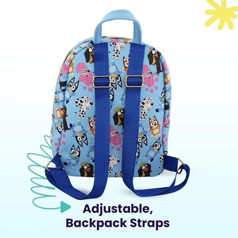 Bluey and friends Mini PU Leather Backpack Purse with Adjustable Straps 10 In (Blue, One Size) in Kuwait