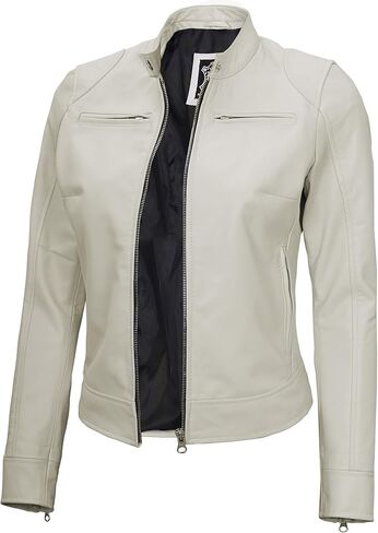 سترة جلدية للنساء - سترات جلدية من جلد الخراف الحقيقي لراكبي الدراجات النارية من Dodg للسيدات in Kuwait