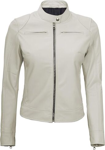 سترة جلدية للنساء - سترات جلدية من جلد الخراف الحقيقي لراكبي الدراجات النارية من Dodg للسيدات in Kuwait