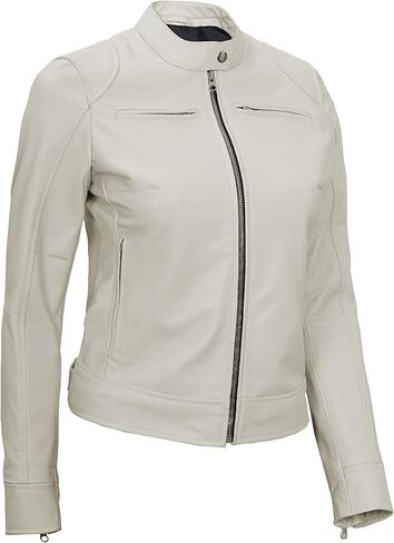 سترة جلدية للنساء - سترات جلدية من جلد الخراف الحقيقي لراكبي الدراجات النارية من Dodg للسيدات in Kuwait