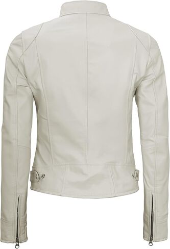 سترة جلدية للنساء - سترات جلدية من جلد الخراف الحقيقي لراكبي الدراجات النارية من Dodg للسيدات in Kuwait