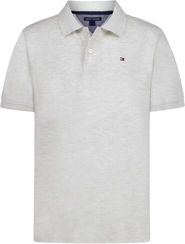 Tommy Hilfiger Boys' Short Sleeve Pique Ivy Polo Shirt, Button Closure, Soft & Comfortable in Saudi Arabia