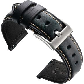 Leather Watch Bands Vintage Quick Release Replacement Top Grain Genuine Leather Watch Straps for Men Women 22mm, Brown