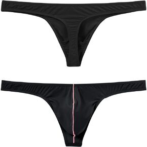 JINSHI Men's Sexy Thong Underwear,Bulge Pouch Stretch G-String,Low Rise butt-flaunting T Back,Lightweight