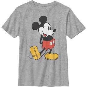 Disney Characters Classic Mickey Boy's Crew Tee, Athletic Heather, Small