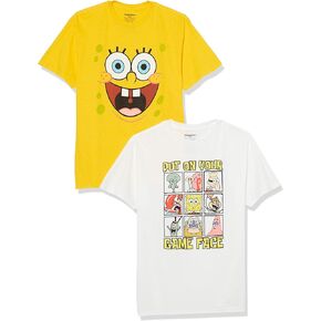 SpongeBob SquarePants Little Boys 2-Pack T-Shirt Bundle-Nickelodeon, White/Yellow