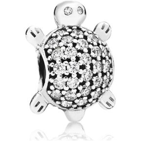 Clear Crystal Sea Turtle Charm Bead