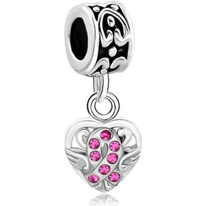 شريط من LovelyCharms للتوعية بسرطان الثدي قلب يناسب الأساور in Kuwait