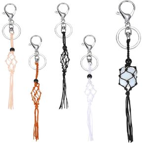 WEWAYSMILE Crystal Cage Keychains Holder Crystal Holder Unique Crystal Keychain Empty Crystal Holder for Keychain Jewelry