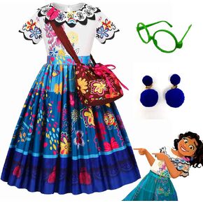 فستان ميرابيل التنكري إنكانتو للأطفال، فستان إيزابيلا مادريجال لأميرة الهالوين التنكري للأطفال مع أقراط النظارات in Kuwait