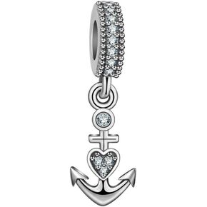 Anchor Charm 925 Sterling Silver Sailor Charm USN Charm Sea Charm Birthday Charm Anniversary Charm for Pandora Charms Bracelet