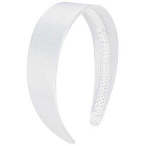 Wecoe White Headband 1.6 Inch Wide Silk Satin Headband Women Non Slip Fashion Plain Head Band Solid Hair Band DIY Holiday Hair Accessories for Women Girls Diademas Para Mujer Gifts