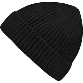 Lilax Rib Knit Women and Men's Beanie, Soft and Warm Cuff Winter Beanie Hat