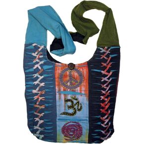 Original Collections Bohemian Hippie Crossbody Peace Sign Shoulder Bag Purse Large