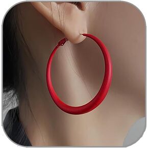LKingel Colourful Hoop Earrings For Women Exaggerated Hoop Earrings Lightweight Anti-Allergy Oversized Hoop Earrings For Girls