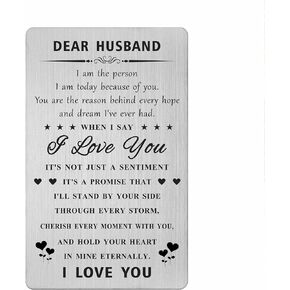 Gifts for Husband, Husband Anniversary Card from Wife, Husband Birthday Valentine's Day Gifts for Him Men
