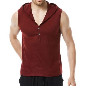 Wowcarbazole الرجال مقنعين تانك القمم تجريب أكمام هوديس سترة الهبي عادية الصيف الشاطئ قطع القمصان in Kuwait