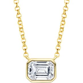 1 CT D Color Moissanite Pendant Necklace For Women D Color VVS1 Round Cut Four-Claw Lab Diamond 18K Gold Plated Silver Necklace With Certificate