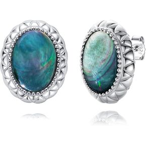 أقراط مرصعة من عرق اللؤلؤ التاهيتي، مصنوعة من عرق اللؤلؤ من المحار الأسود، من الفضة الإسترليني المطلية بالذهب الأبيض عيار 18 قيراطًا in Kuwait