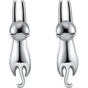 Hanging Cat Kitty Kitten Sterling Silver Stud Earrings Ginger Lyne Collection