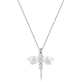 bobauna Rhinestone Dragonfly Animal Pendant Necklace Nature Insect Jewelry Gift For Women Teen Girl