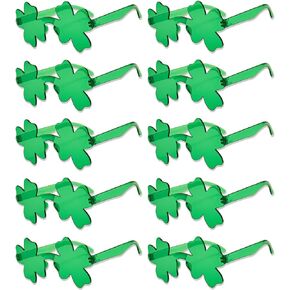 Veramz 10Pcs Shamrock Glasses St. Patrick’s Day Glasses Green Sunglasses Leprechaun Costume Saint Patricks Day Accessories Clover Sunglasses for Kids Adults Festival Holiday Party Decoration