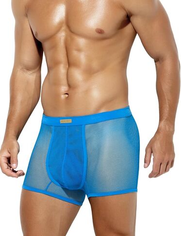 سراويل داخلية مثيرة للرجال من Casey Kevin للرجال قابلة للتنفس وشبكة مثيرة شفافة من خلال الملابس الداخلية المنتفخة وحقيبة الجذع in Kuwait