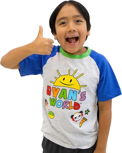 RYAN'S WORLD Combo Panda Red Titan T-Shirt Toddler to Little Kid in Kuwait
