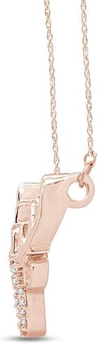 Round White Natural Diamond Accent Deer Antler Pendant in 14K Gold Over Sterling Silver in Saudi Arabia
