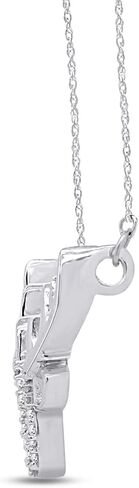 Round White Natural Diamond Accent Deer Antler Pendant in 14K Gold Over Sterling Silver in Saudi Arabia