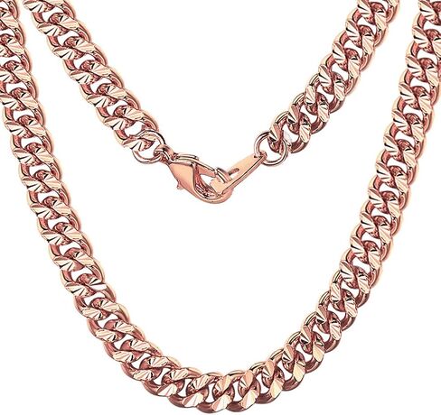 قلادة سلسلة كوبية من الفولاذ المقاوم للصدأ من ChainsHouse للرجال والنساء، سلاسل ميامي كبح مطلية بالذهب عيار 18 قيراط/أسود/وردي، 18 بوصة 20 بوصة 22 بوصة 24 بوصة 26 بوصة 28 بوصة 30 بوصة طول، عرض 4 مم/7 مم، أرسل صندوق هدية in Saudi Arabia