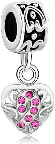 شريط من LovelyCharms للتوعية بسرطان الثدي قلب يناسب الأساور in Kuwait