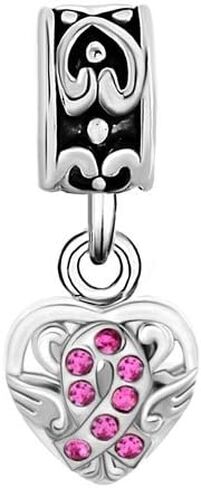 شريط من LovelyCharms للتوعية بسرطان الثدي قلب يناسب الأساور in Kuwait