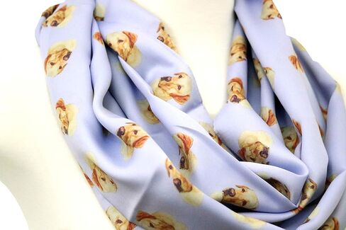 Labrador Retriever dog infinity scarf gifts for her Blue loop scarf circle scarf by DiCapanni in Kuwait