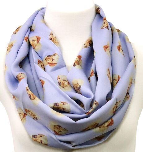 Labrador Retriever dog infinity scarf gifts for her Blue loop scarf circle scarf by DiCapanni in Kuwait