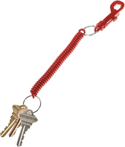 Lucky Line Designer Key Coil with Plastic Key Clip for Backpacks, Purses, Gym Bags, Belts, Casinos, Party Favors, Stocking Stuffers, Back to School -Bright Blue, 10 Pack (41631) in Saudi Arabia