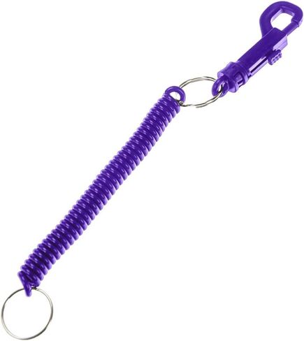 Lucky Line Designer Key Coil with Plastic Key Clip for Backpacks, Purses, Gym Bags, Belts, Casinos, Party Favors, Stocking Stuffers, Back to School -Bright Blue, 10 Pack (41631) in Saudi Arabia