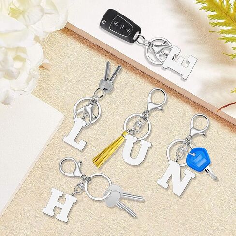 Alphabet Initial Letter A-Z Keychain Single Letter Key Chain Letter Key Chains Women Men for Car Keys (Letter E) in Kuwait