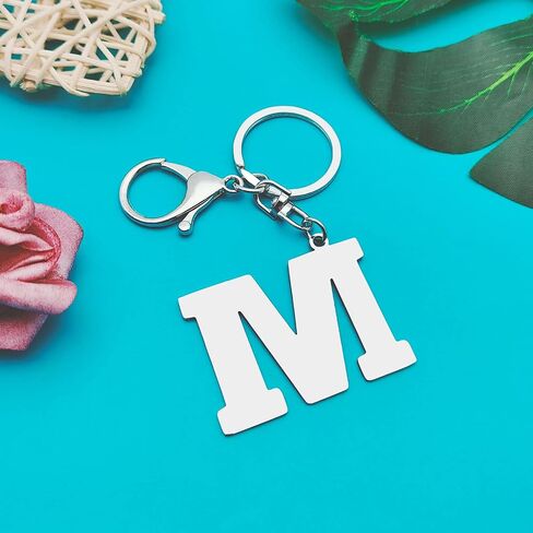 Alphabet Initial Letter A-Z Keychain Single Letter Key Chain Letter Key Chains Women Men for Car Keys (Letter E) in Kuwait