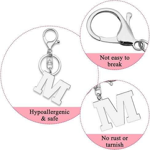 Alphabet Initial Letter A-Z Keychain Single Letter Key Chain Letter Key Chains Women Men for Car Keys (Letter E) in Kuwait