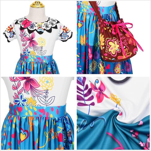 فستان ميرابيل التنكري إنكانتو للأطفال، فستان إيزابيلا مادريجال لأميرة الهالوين التنكري للأطفال مع أقراط النظارات in Kuwait