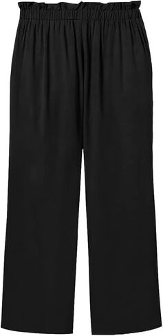 Batermoon Girls' Pants Paper Bag Elastic Waist Wide Leg Loose Trousers with Pocket in Saudi Arabia