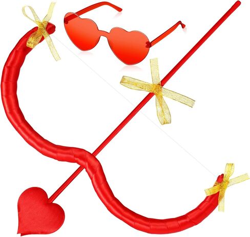عيد الحب كيوبيد القوس السهم والنظارات الشمسية على شكل قلب كيوبيد الملحقات شكل قلب القوس عقدة النظارات الشمسية بدون إطار in Saudi Arabia