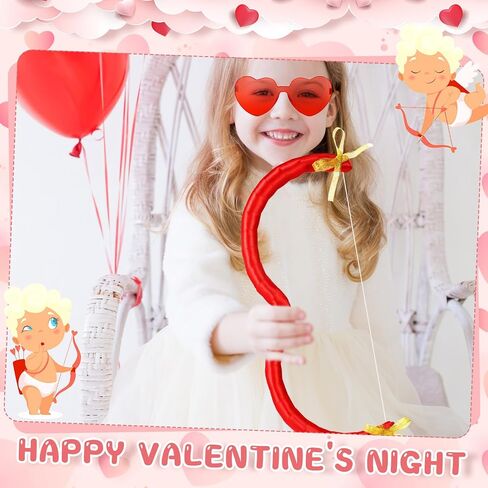 عيد الحب كيوبيد القوس السهم والنظارات الشمسية على شكل قلب كيوبيد الملحقات شكل قلب القوس عقدة النظارات الشمسية بدون إطار in Saudi Arabia