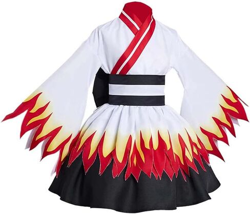 فستان Lioskey Agatsuma التأثيري فستان Tanjirou Kimono فستان Rengoku فستان الزي الهالوين مجموعة كاملة in Kuwait