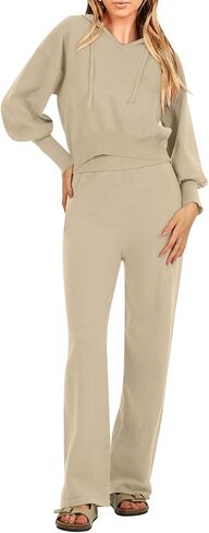 مجموعات سترة نسائية من قطعتين من DEEP SELF، كنزة صوفية وأكمام طويلة، وسراويل واسعة الساق، أطقم بدلات رياضية متماسكة in Kuwait