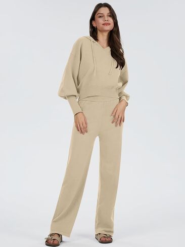 مجموعات سترة نسائية من قطعتين من DEEP SELF، كنزة صوفية وأكمام طويلة، وسراويل واسعة الساق، أطقم بدلات رياضية متماسكة in Kuwait